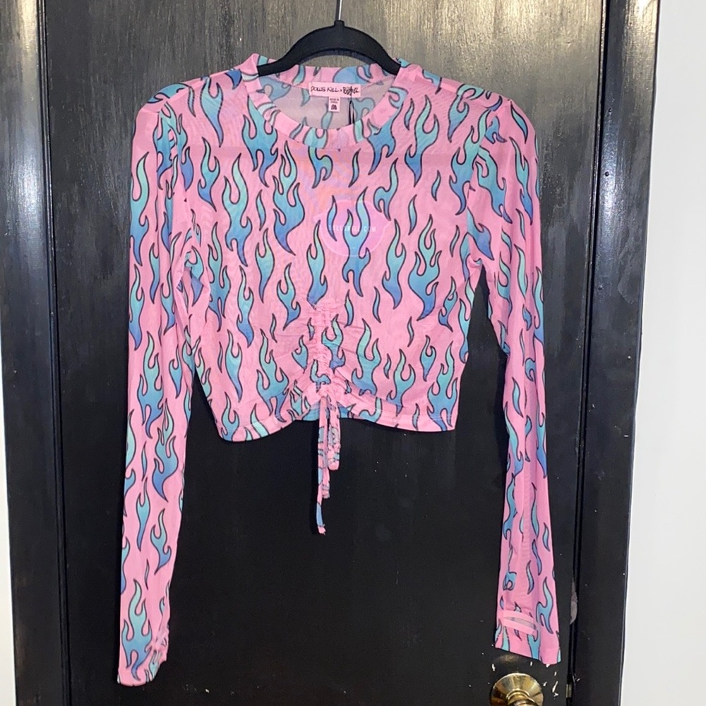 Dolls Kill x Bratz Longsleeve Crop Mesh Top